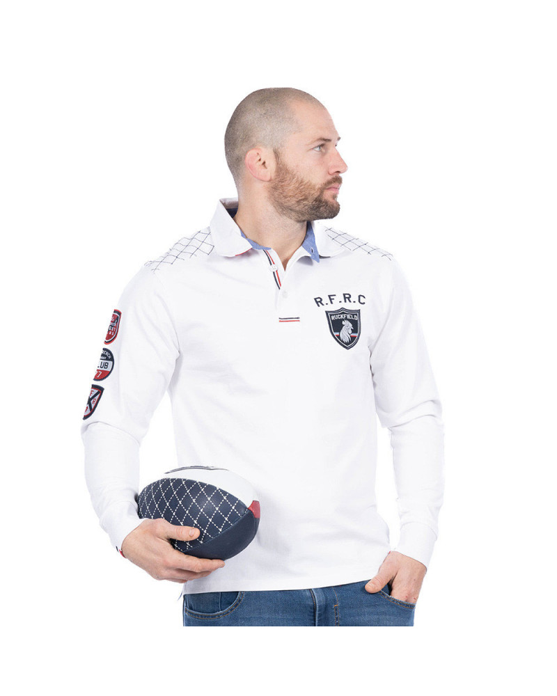 polo homme manches longues style rugby
