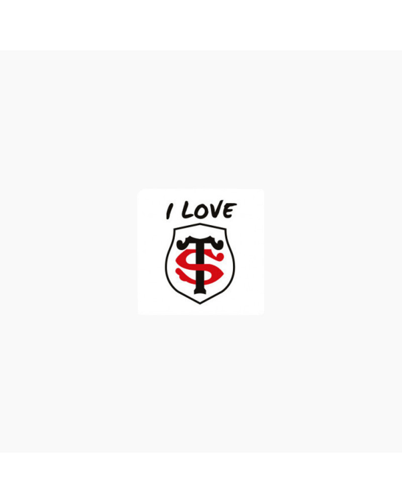 Autocollant I Love ST Blanc Stade Toulousain