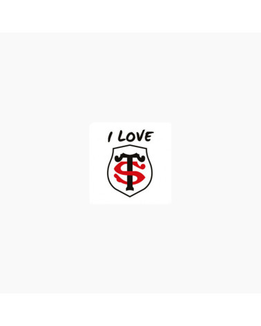 Autocollant I Love ST Blanc Stade Toulousain