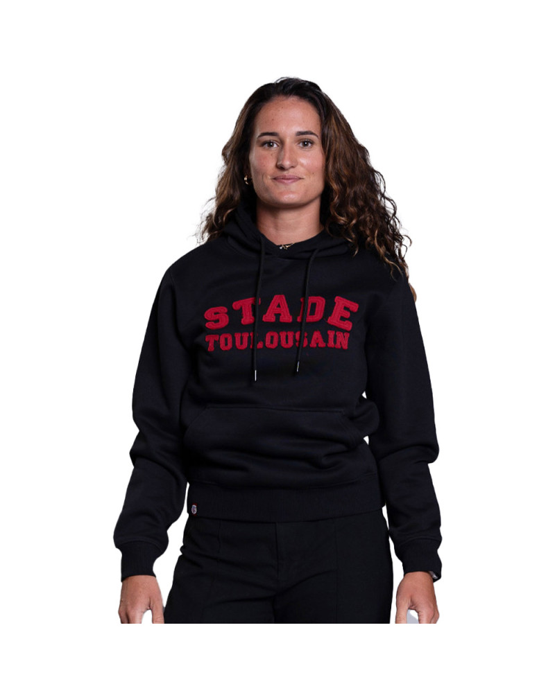 Sweat Capuche Femme Refuge Noir Stade Toulousain 2024/2025