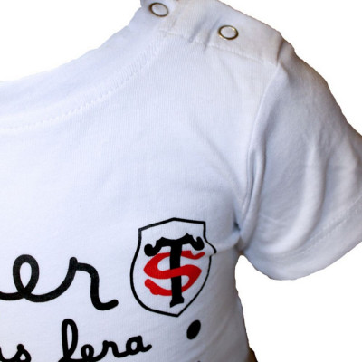 T Shirt Bebe Message Stade Toulousain Blanc Boutique En Ligne O Rugby